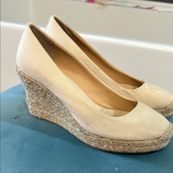 J. Crew Cream Wedge Espadrilles with Classic Design Size 9 - Picture 1 of 6